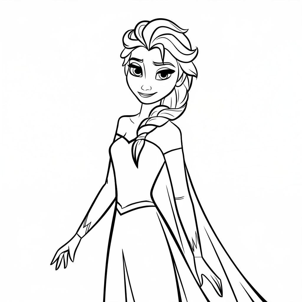 desenho da elsa para colorir