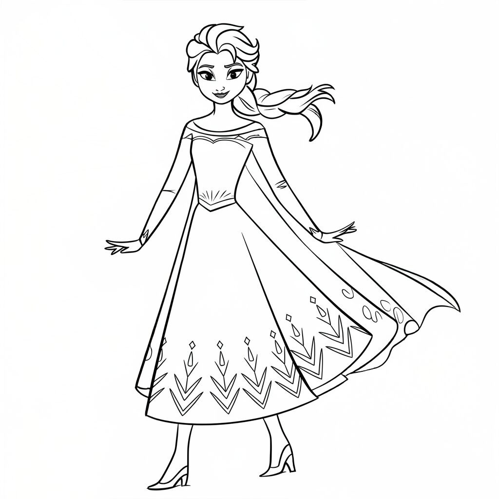 desenho elsa para colorir