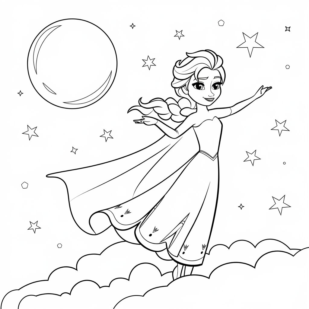 desenhos elsa para colorir