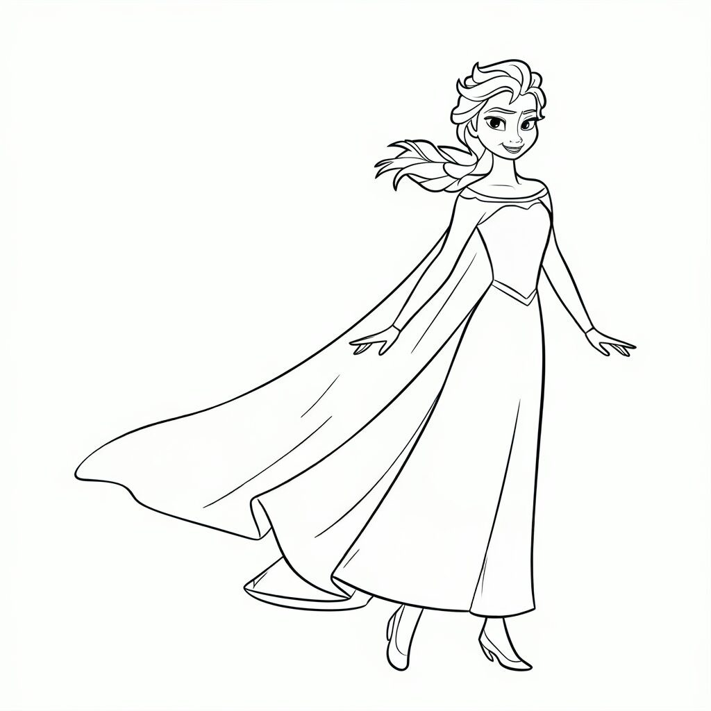 princesa elsa para colorir
