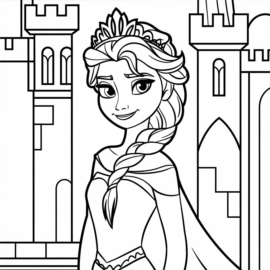desenho ana e elsa para colorir