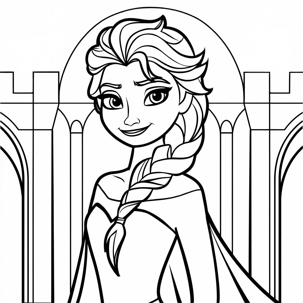 desenho da elsa para imprimir e colorir
