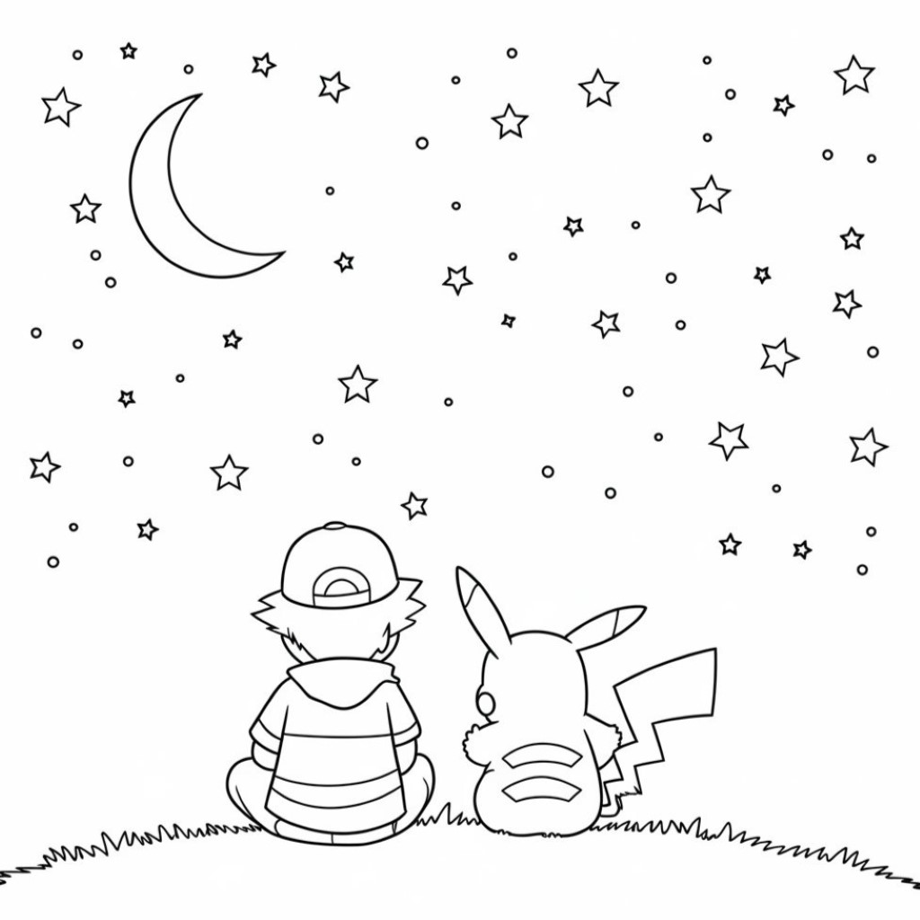 pikachu desenho fofo para colorir