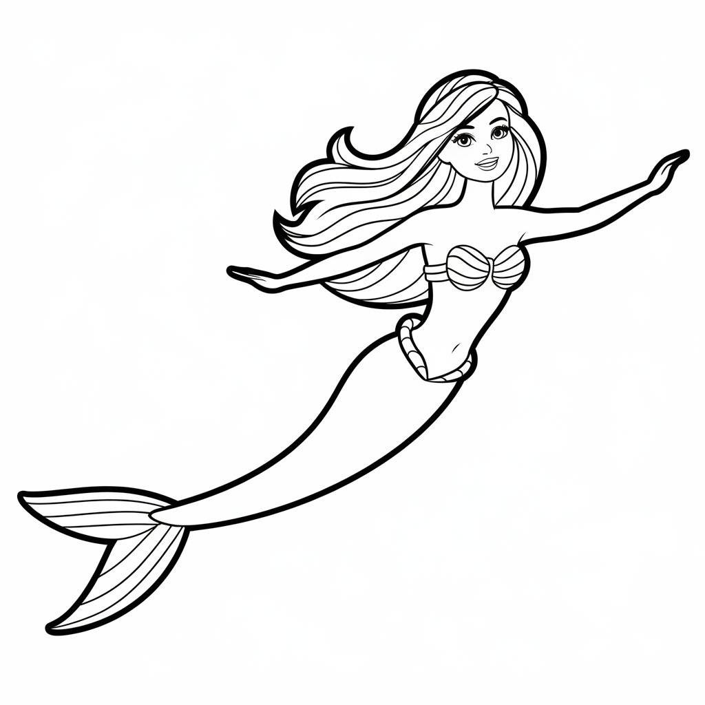 desenho da barbie sereia para colorir
