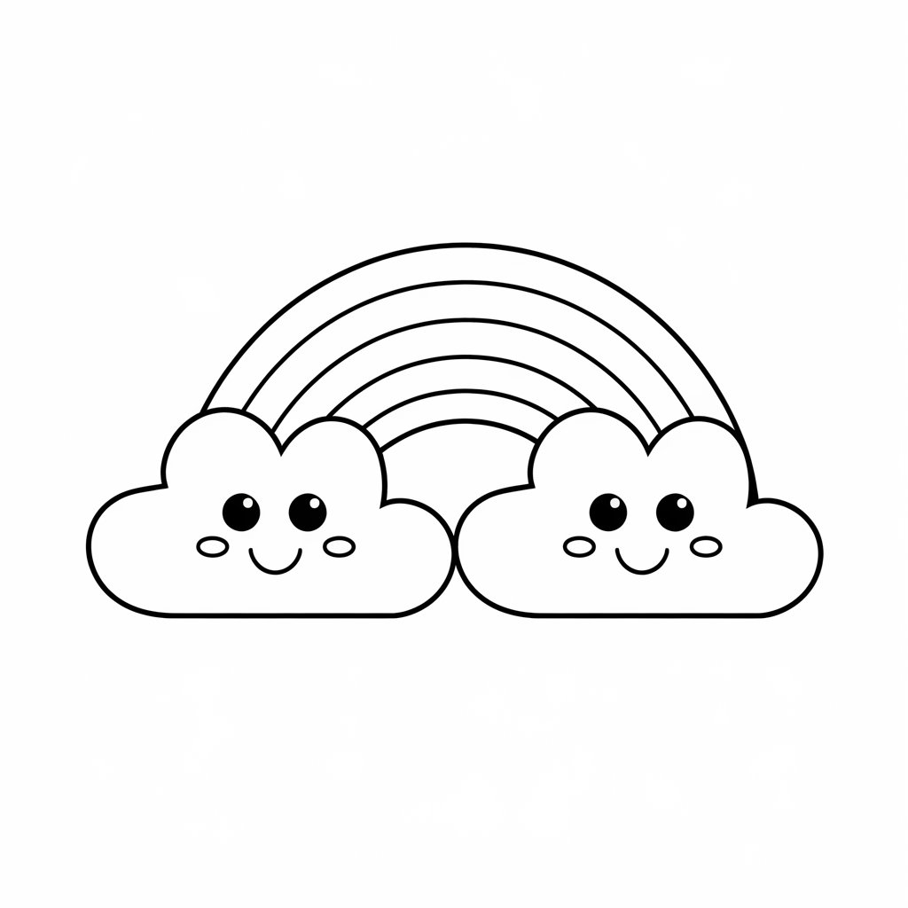 simples desenho de arco íris para colorir