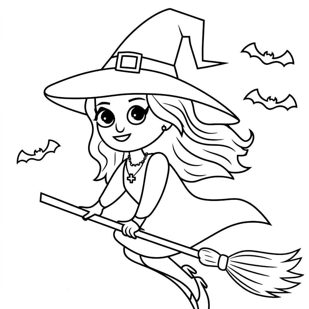halloween desenho de bruxa para colorir