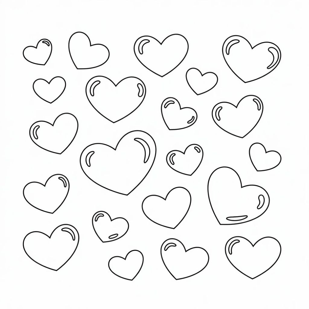 desenhos de corações para colorir e imprimir