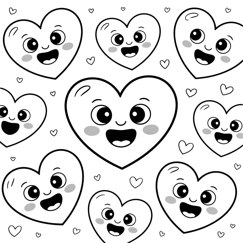 desenhos para colorir de corações