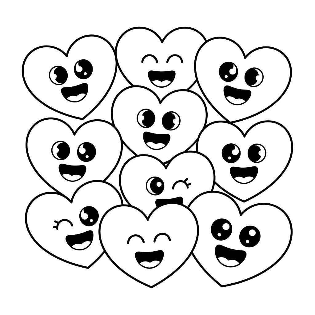 corações para colorir