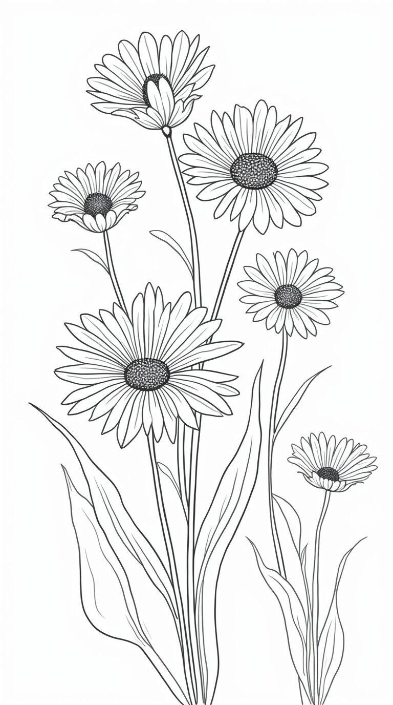desenhos flores para colorir