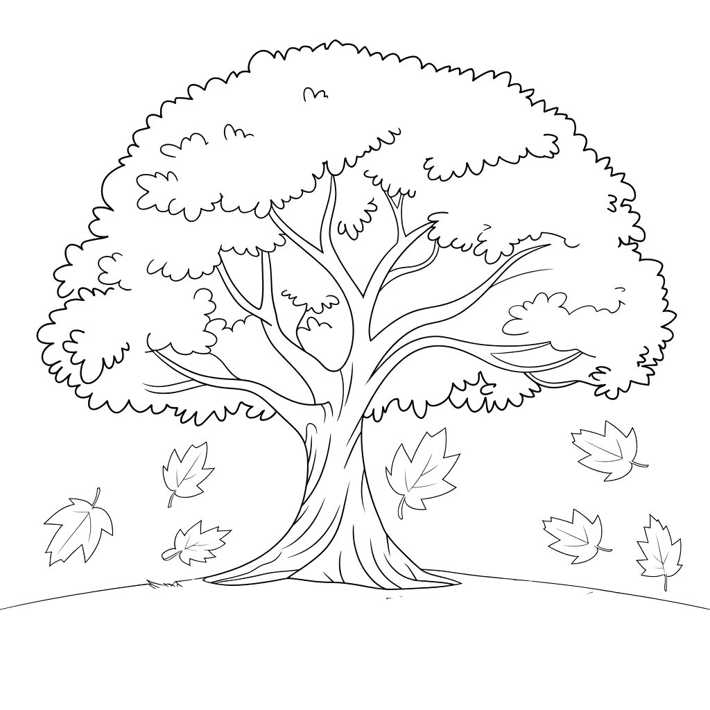 arvore do outono para colorir