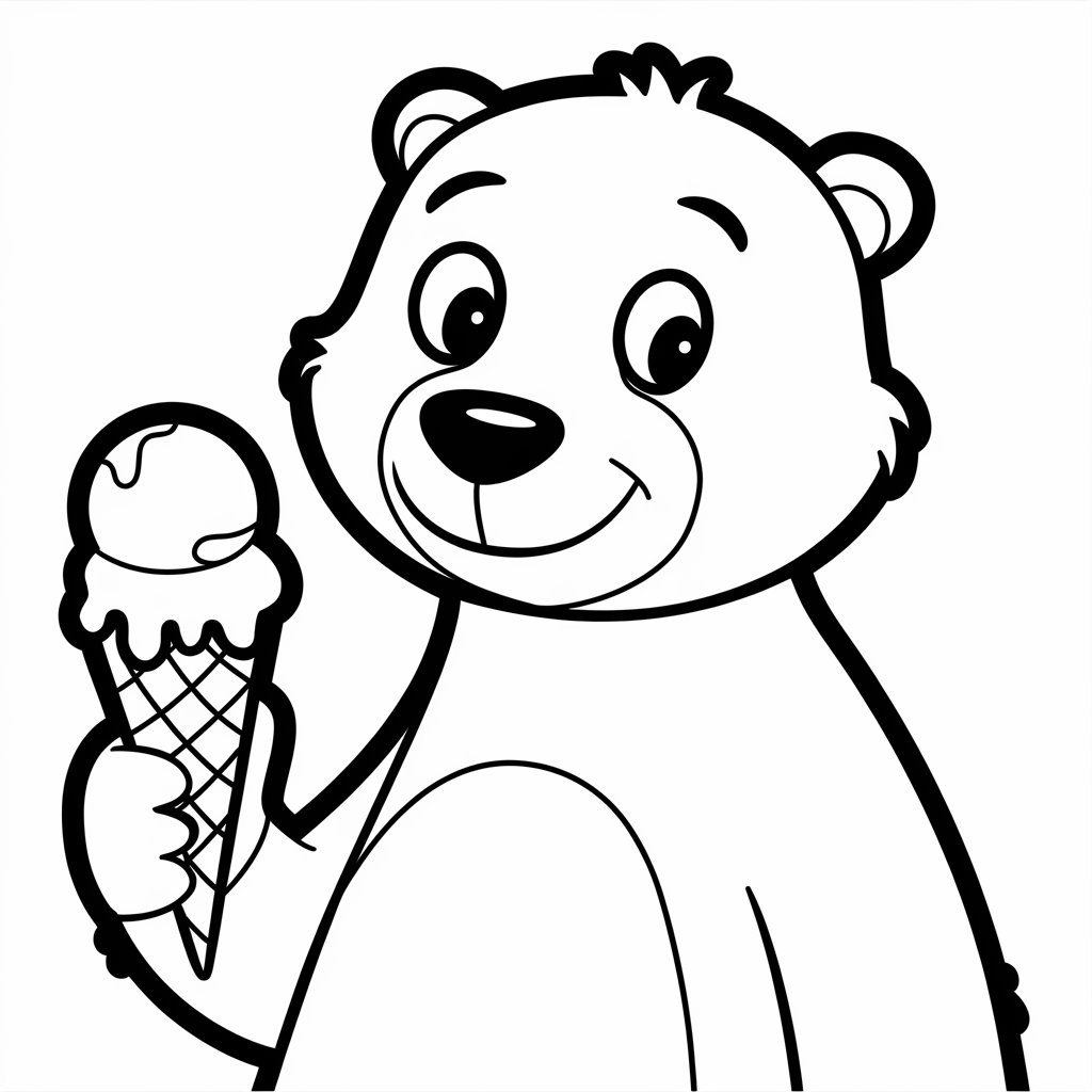 desenho de sorvete fofo para colorir