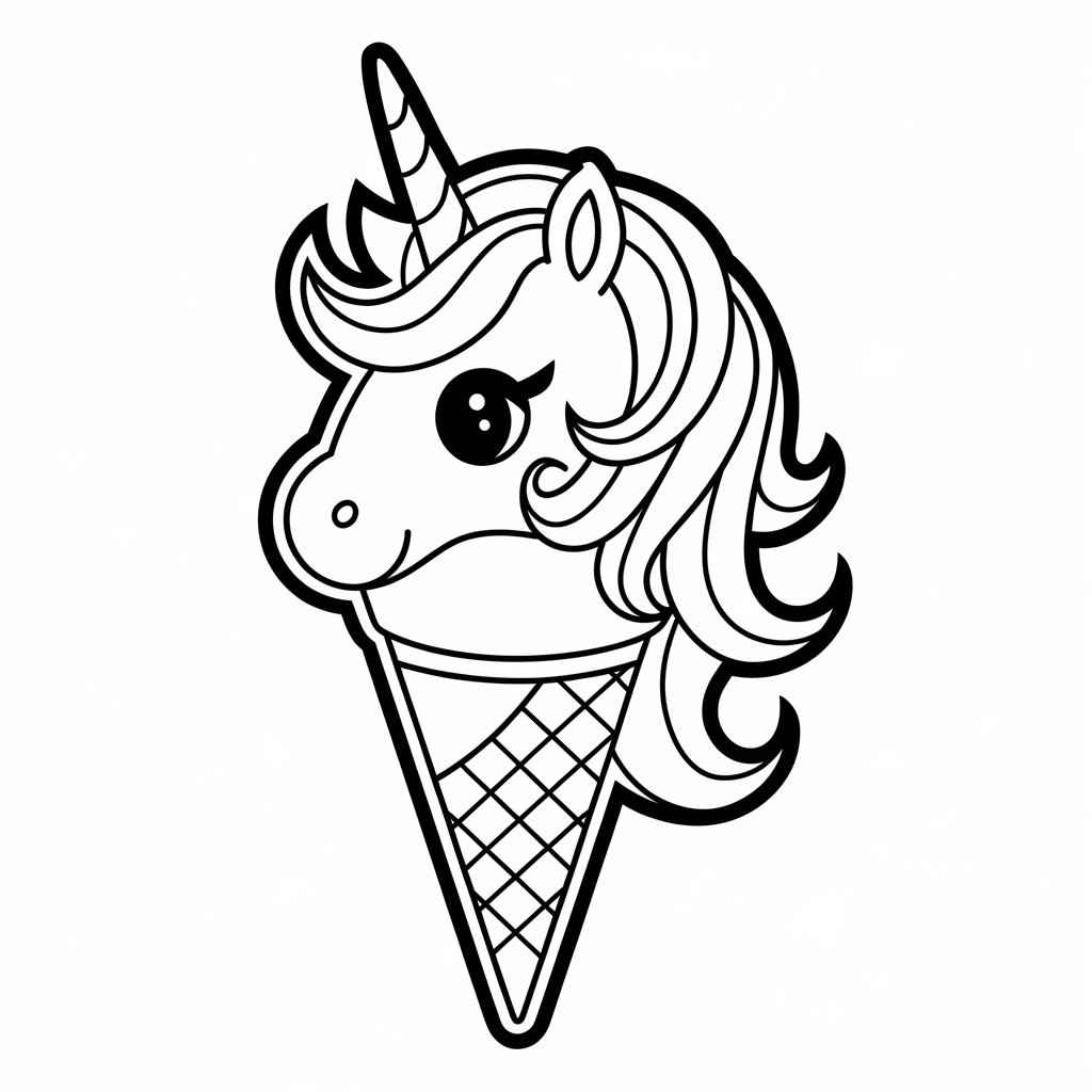 sorvete kawaii para colorir