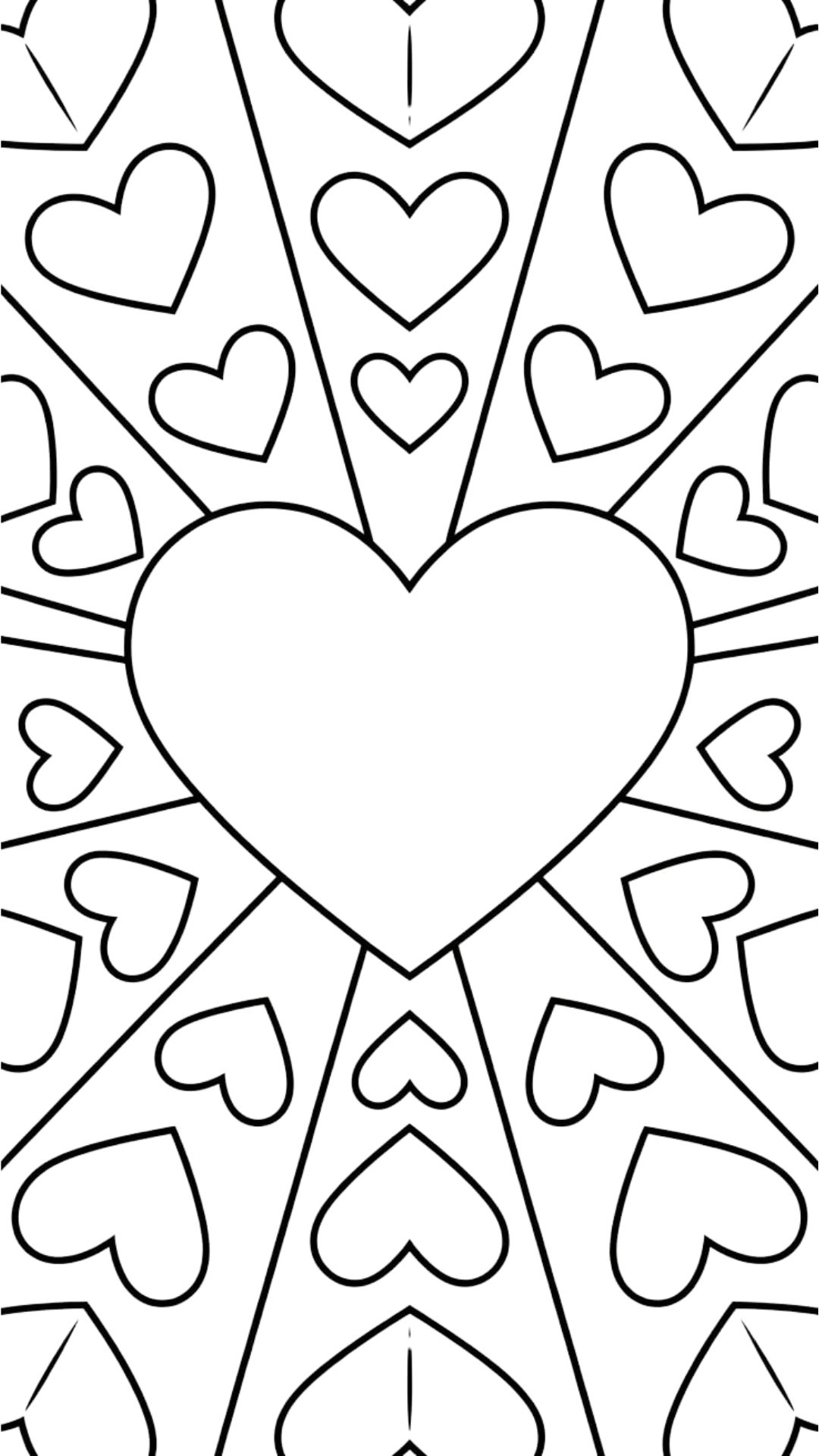 desenho para colorir de corações