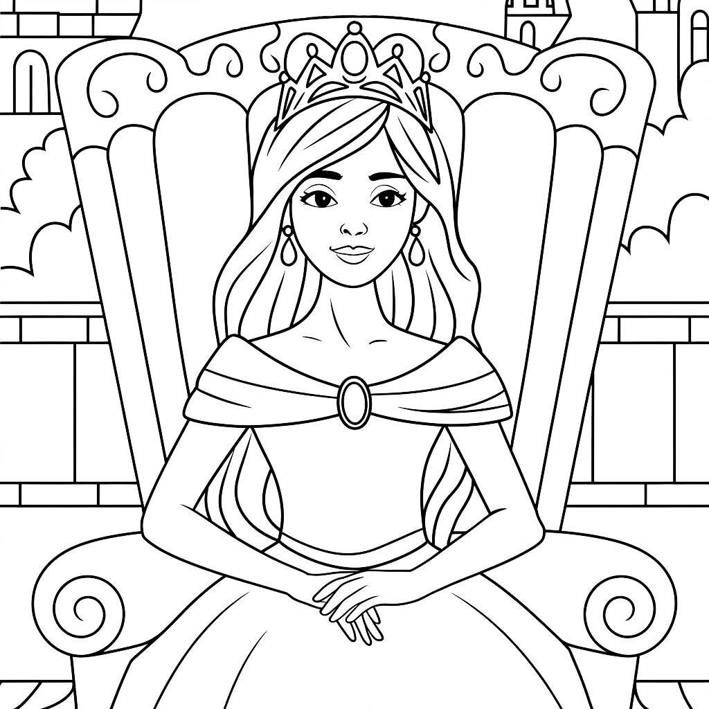 desenho de princesa para colorir e imprimir