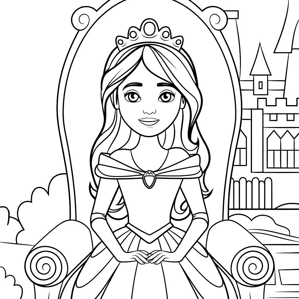 desenho para colorir da princesa