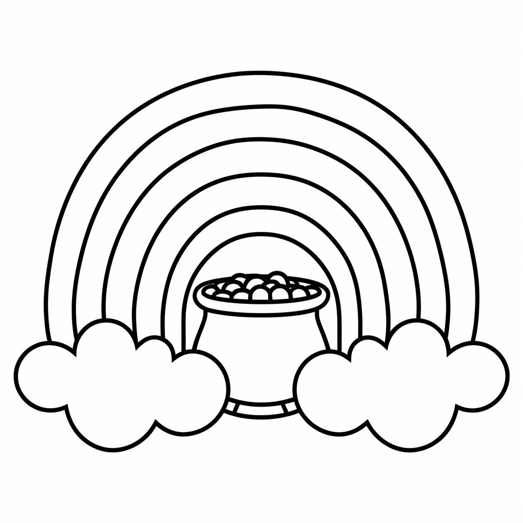 simples desenho para colorir de arco-íris