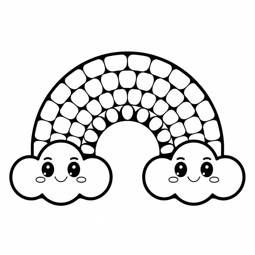 simples arco-íris para colorir