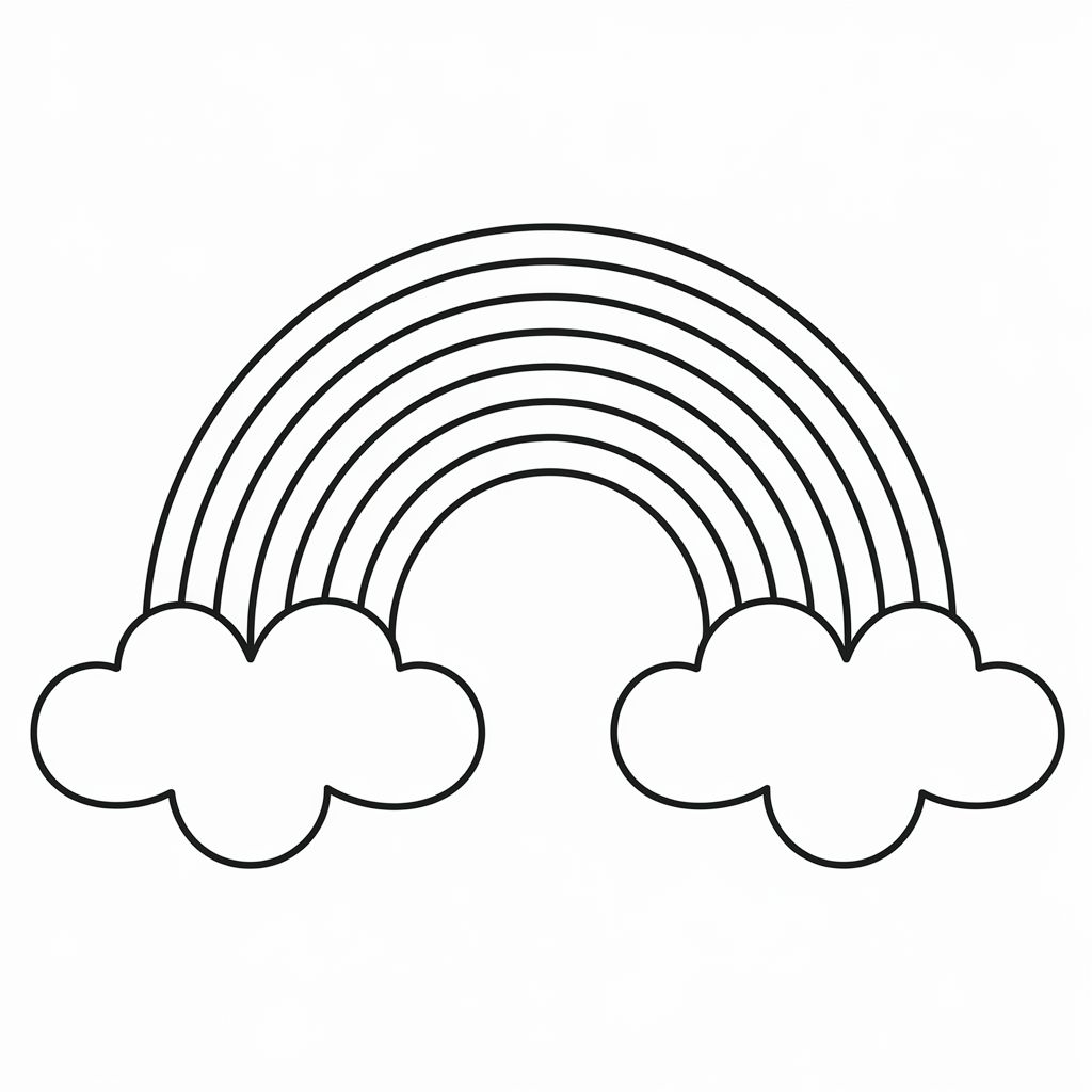 imagem de arco-íris para colorir