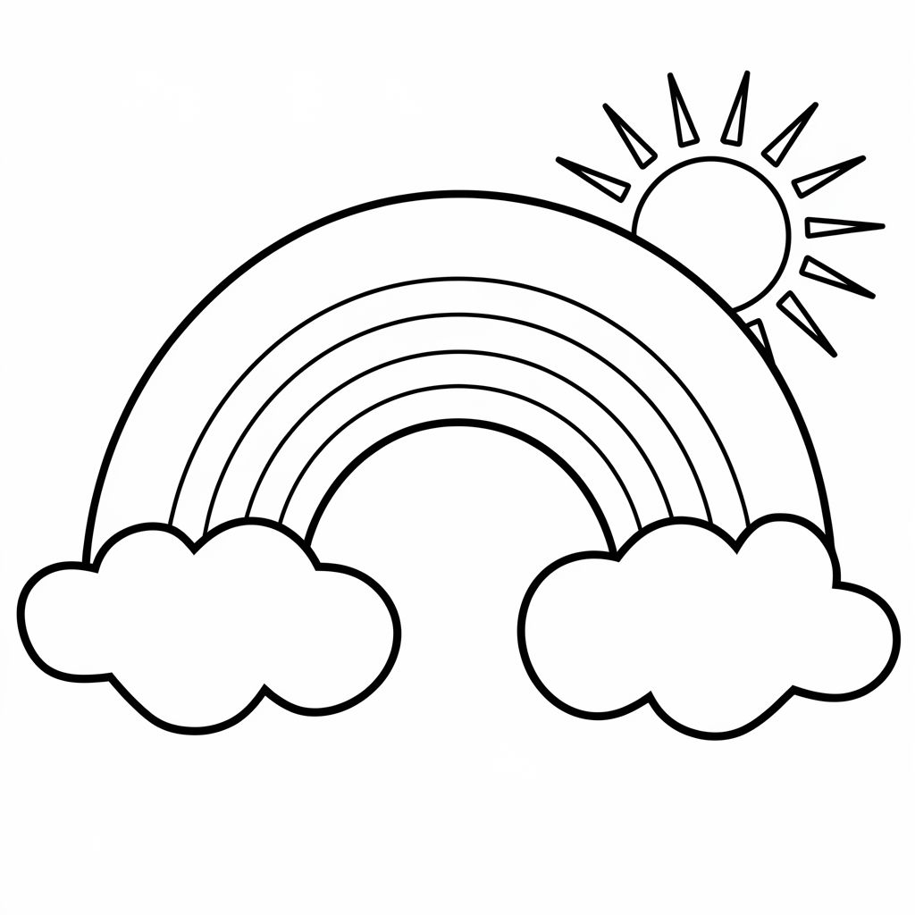 desenho de arco íris para colorir