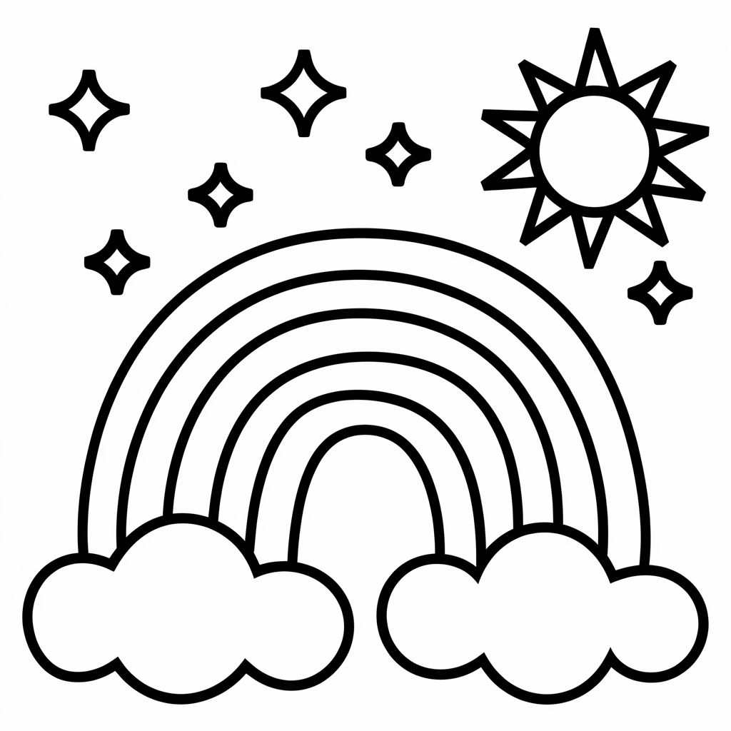 imagens de arco-íris para colorir