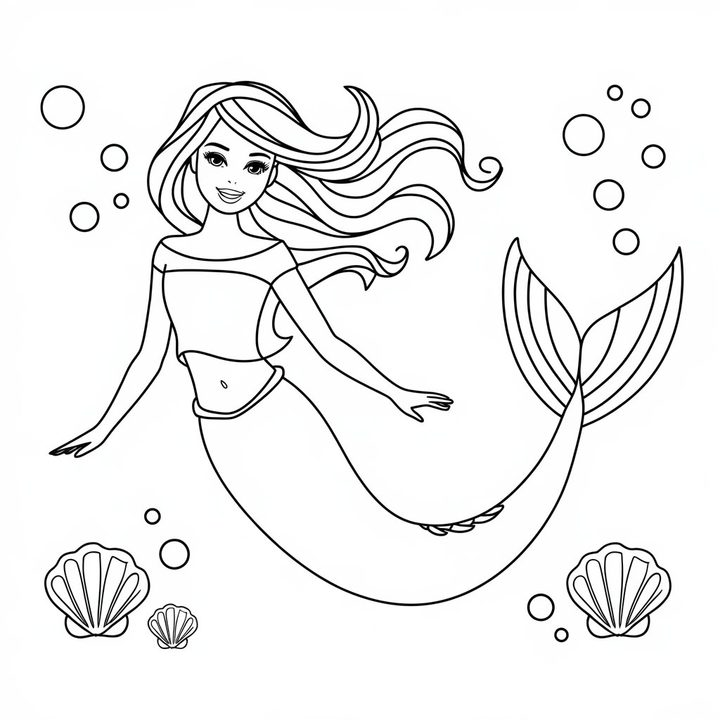desenho sereia para colorir