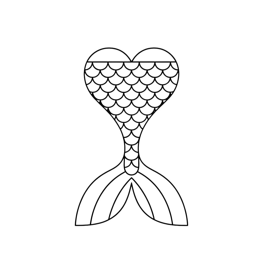 desenho de cauda de peixe para colorir