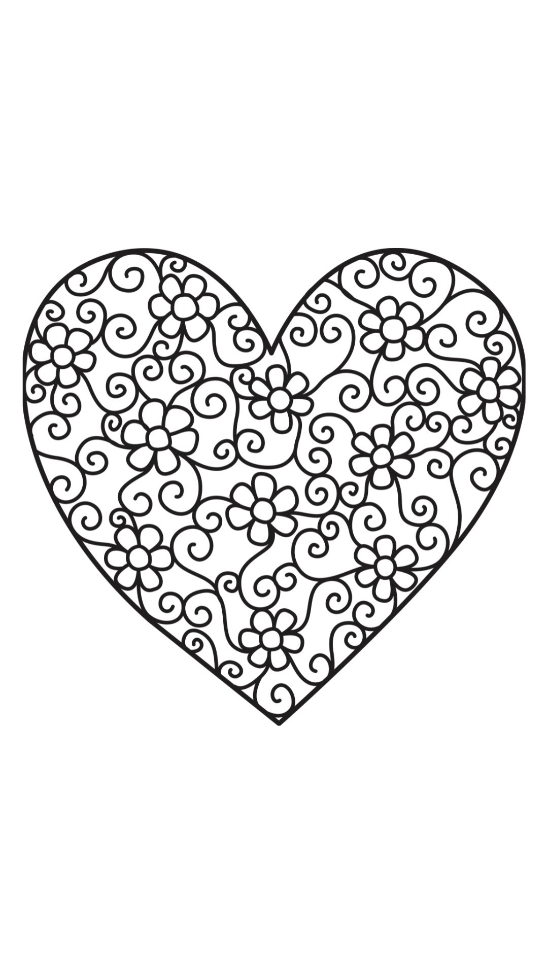 desenhos para colorir flores e corações