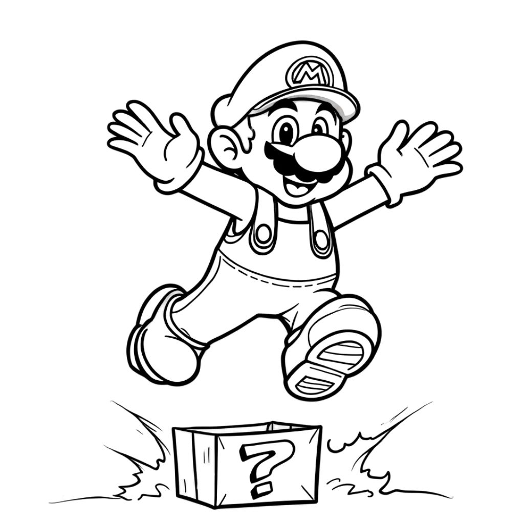 desenho para colorir do mario