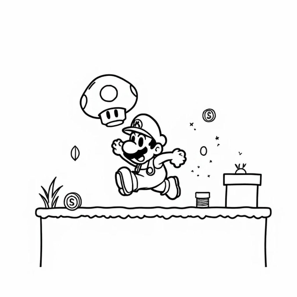 desenho mario para colorir