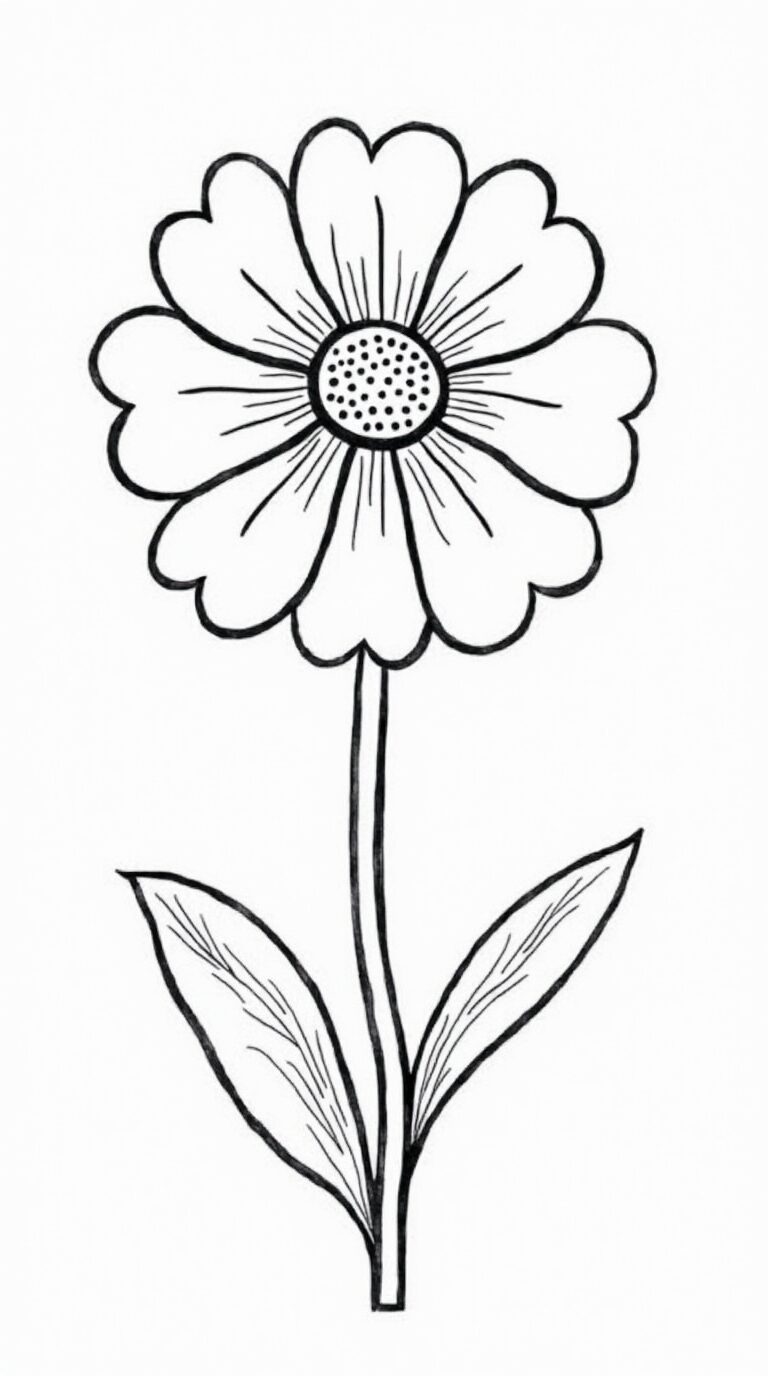 desenho de flor para colorir e imprimir