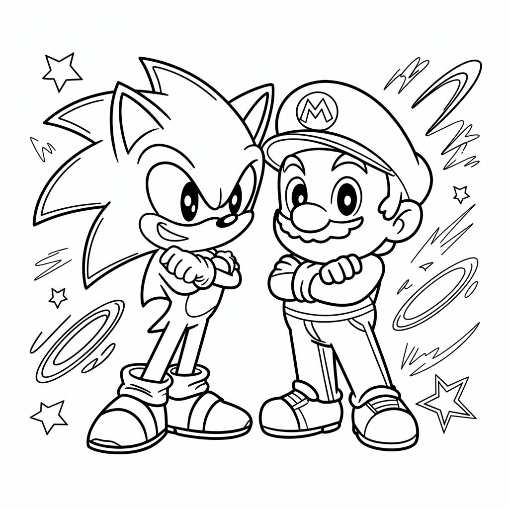 sonic desenho para colorir