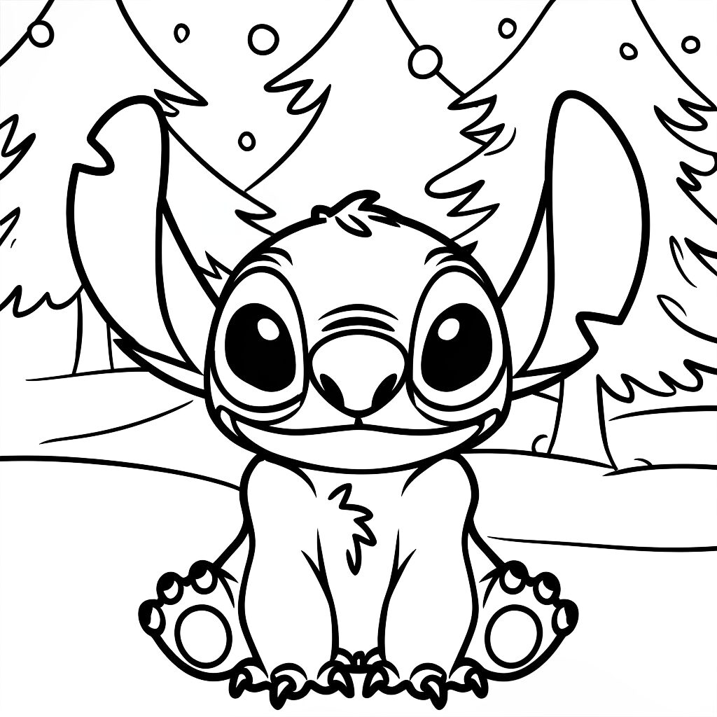 desenho para colorir stitch e angel