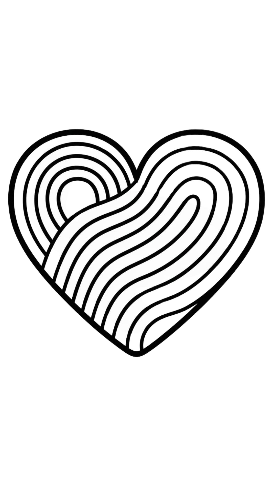 bonitinho corações para colorir