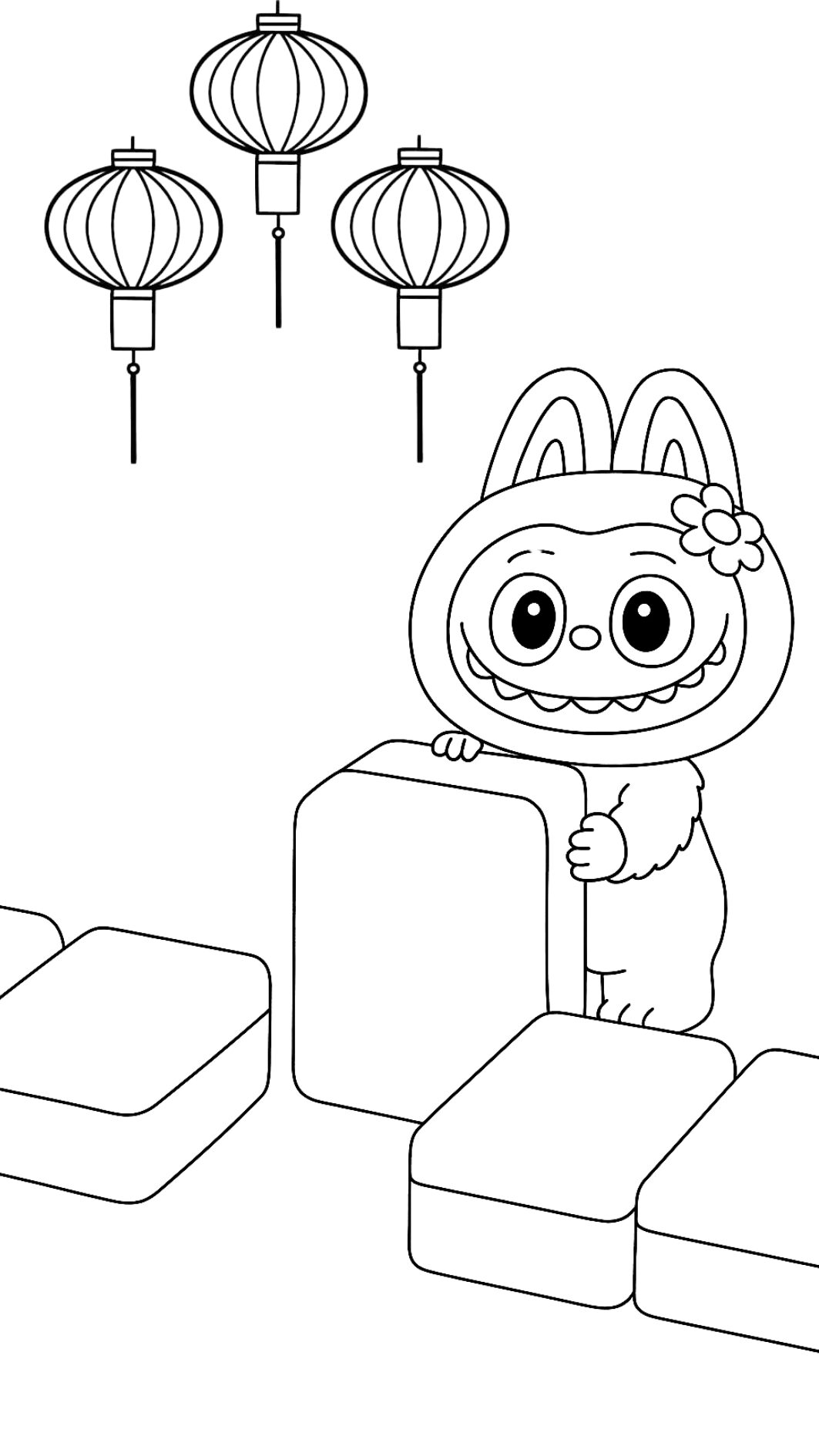 Labubu para Colorir estilo cartoon