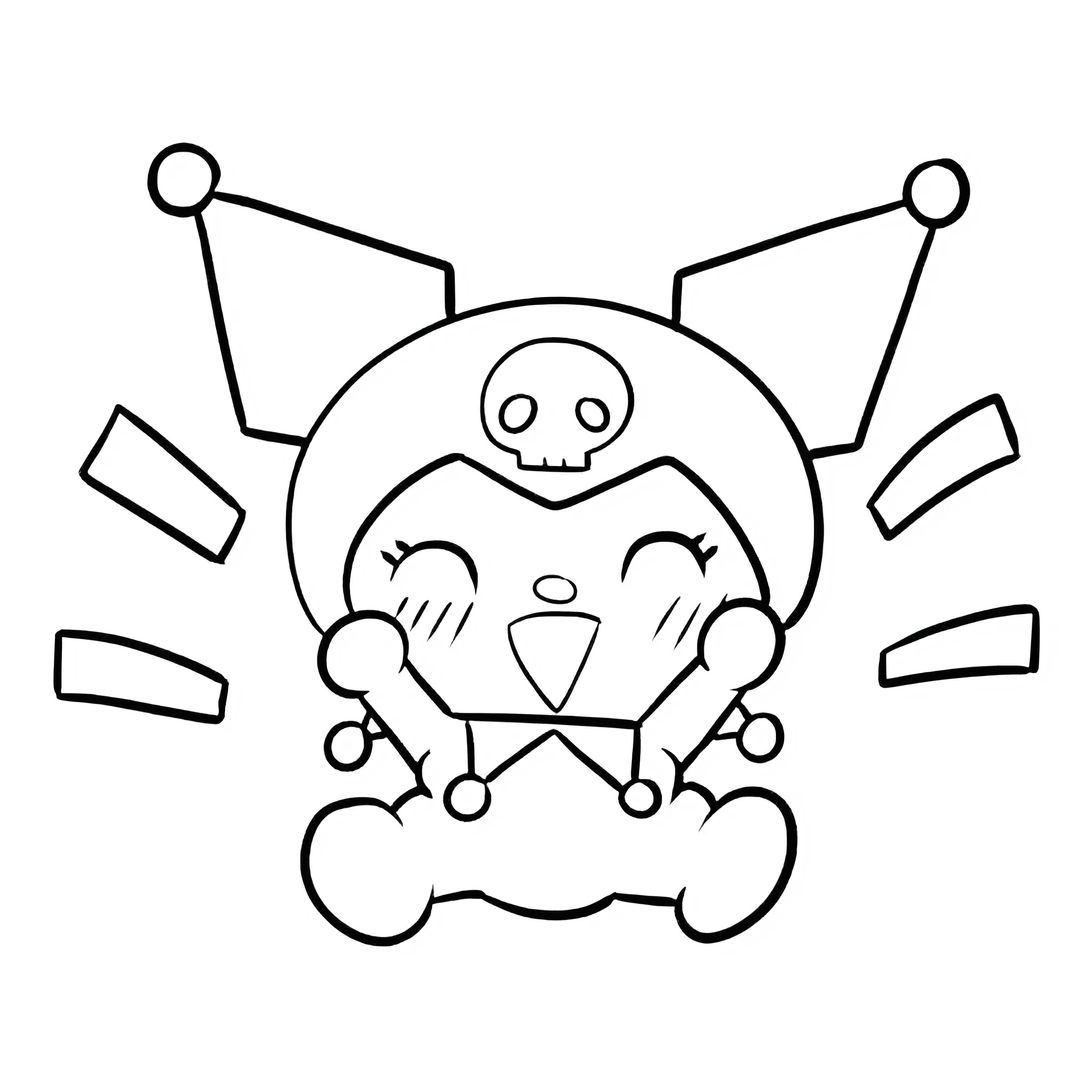 kuromi para colorir e imprimir simples