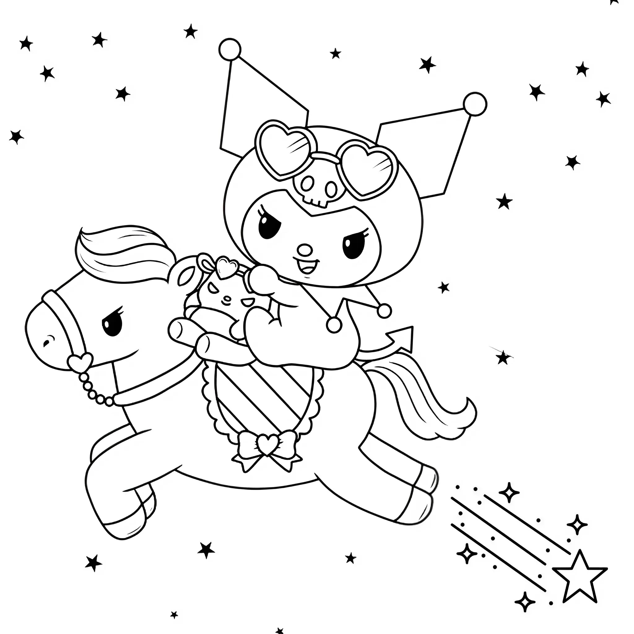desenho para colorir da kuromi simples