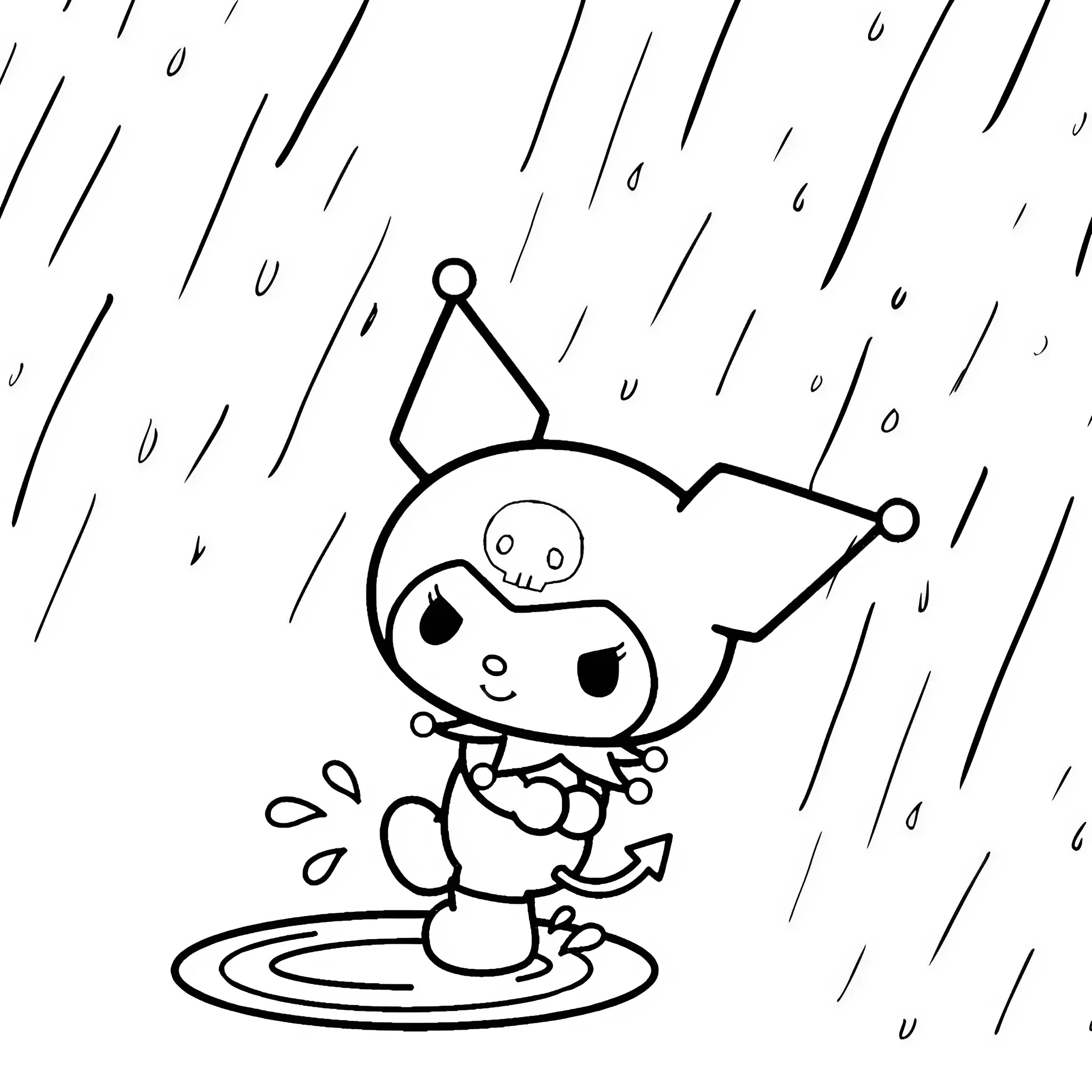 desenho kuromi para colorir simples