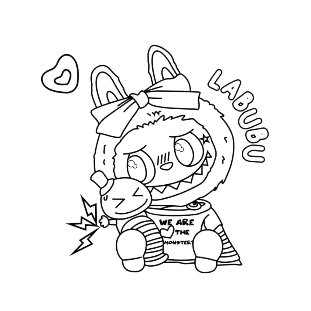 Labubu para Colorir versão para impressão