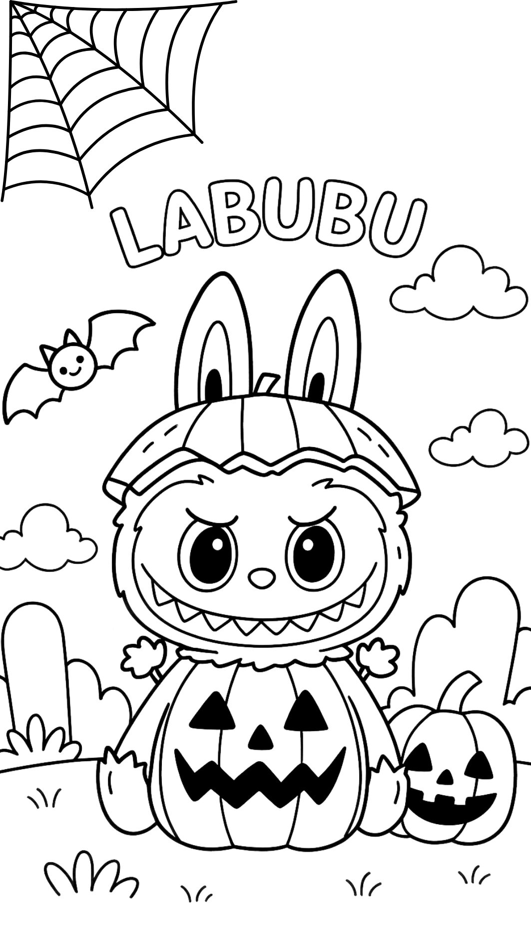 Labubu para Colorir simples e grátis