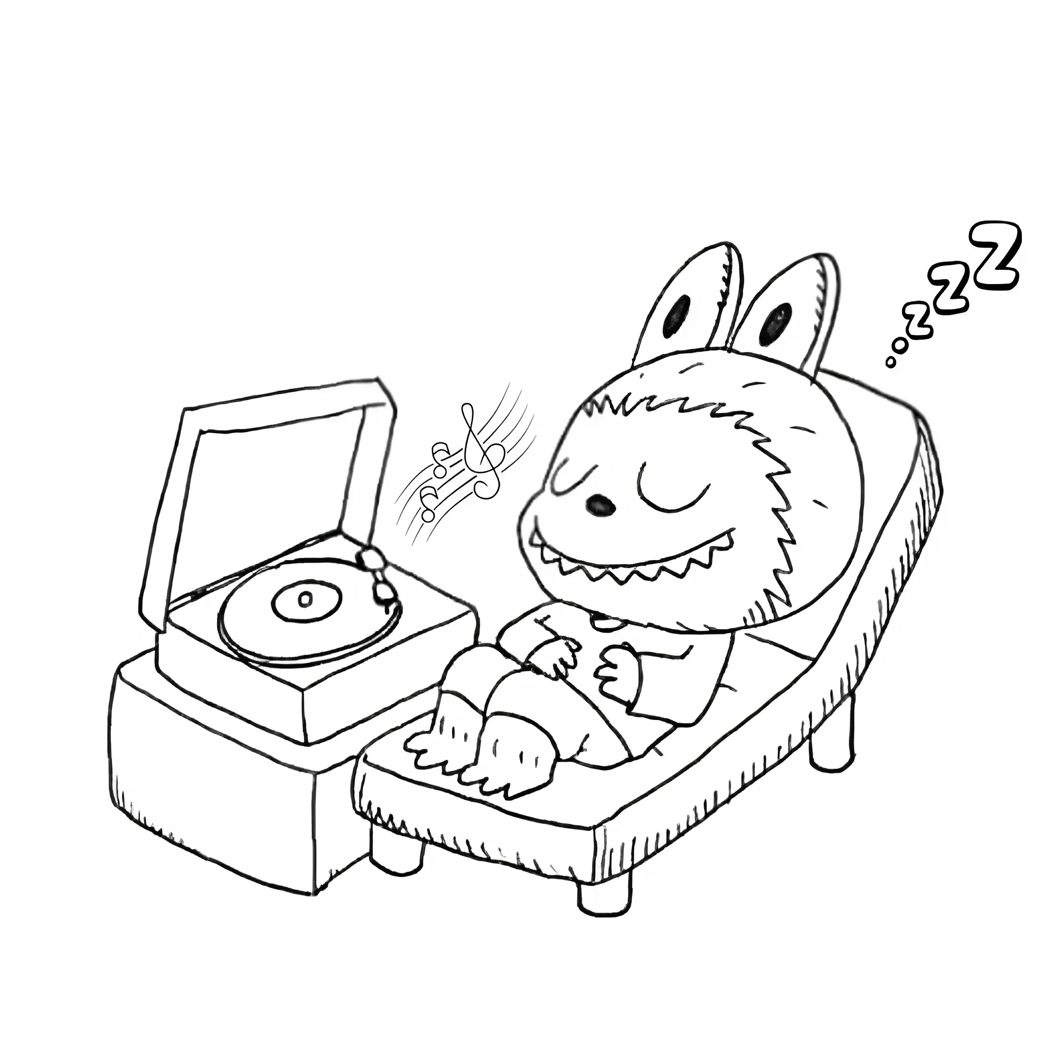 Labubu para Colorir para imprimir