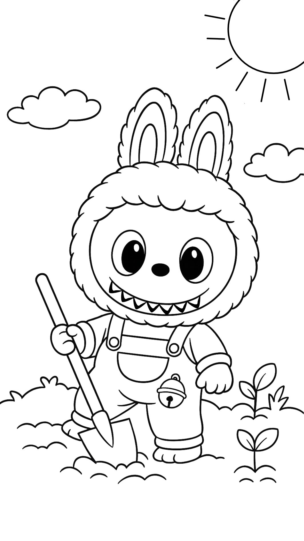 Labubu para Colorir em folha PDF