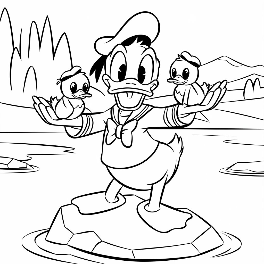 coloring pages of donald duck