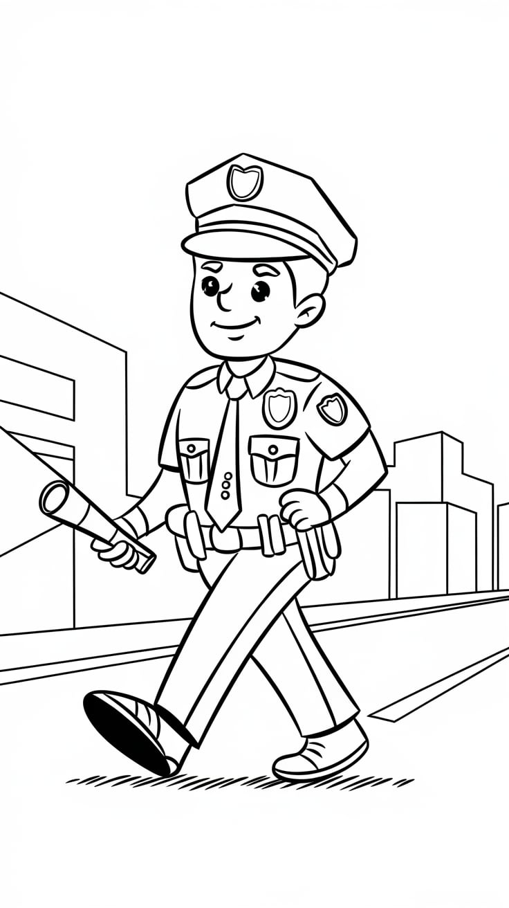 carreta polícia para colorir