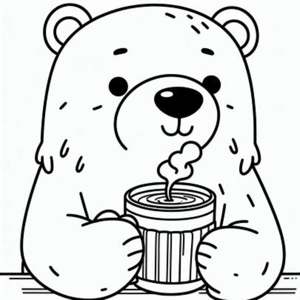 urso desenho para colorir