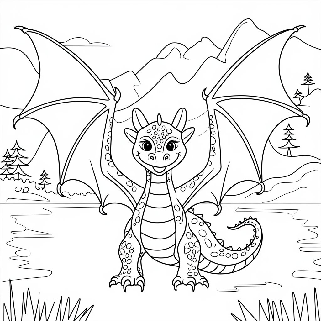 dragão para colorir e imprimir