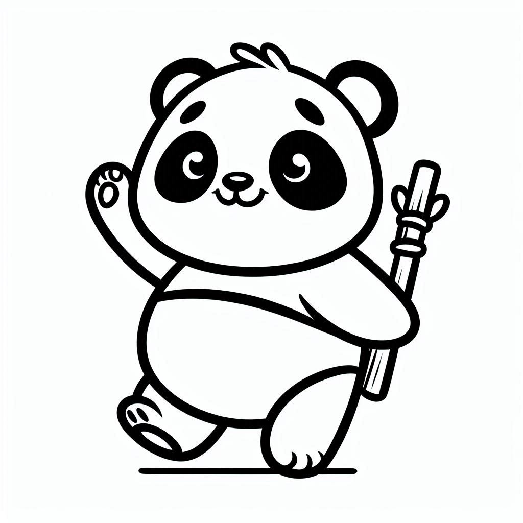 urso panda desenho para colorir