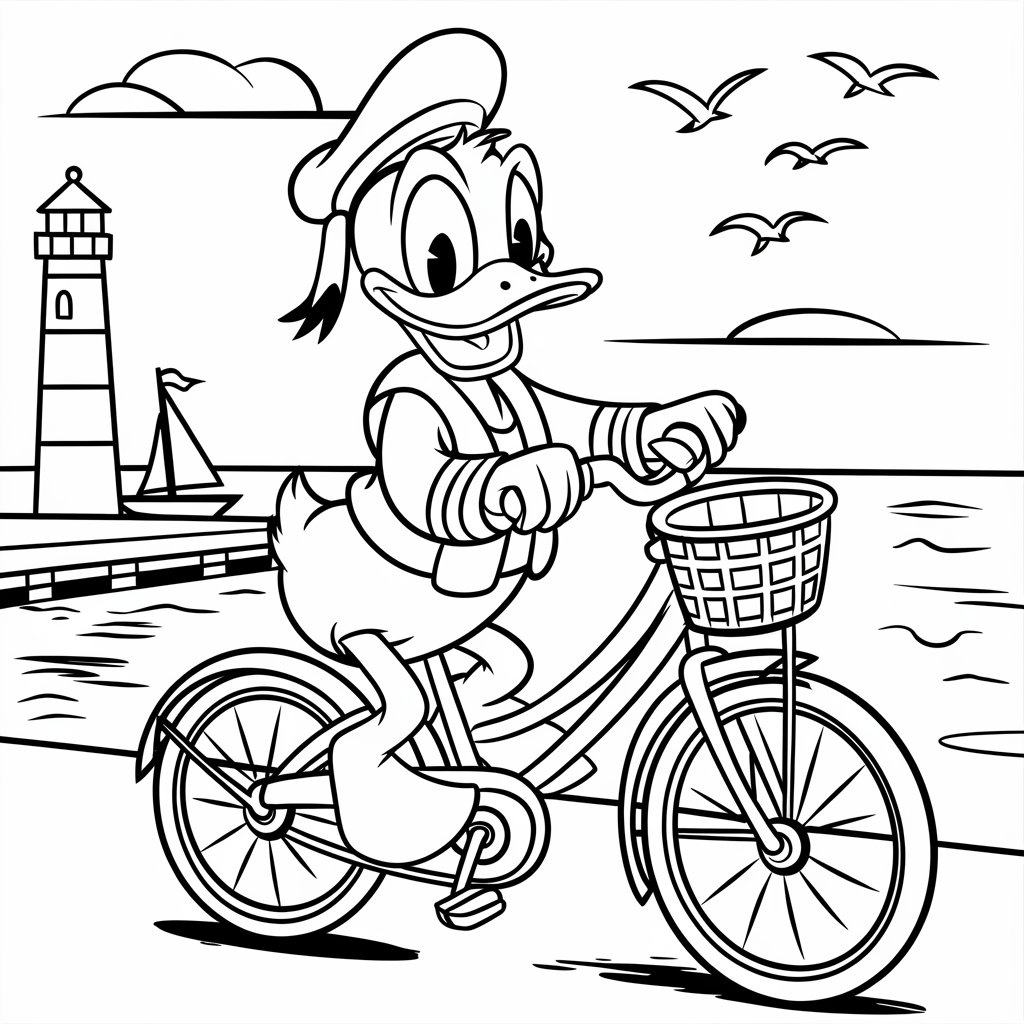 donald duck and daisy coloring pages