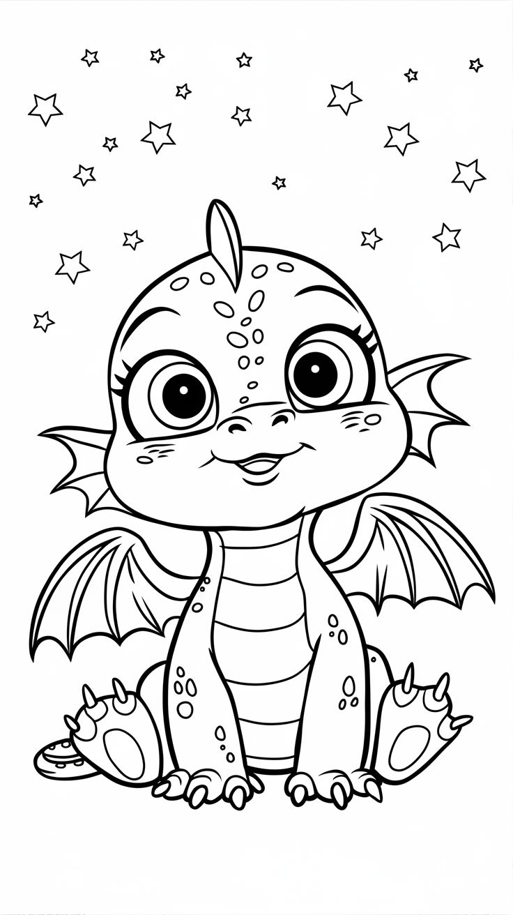 dragão de fogo para colorir