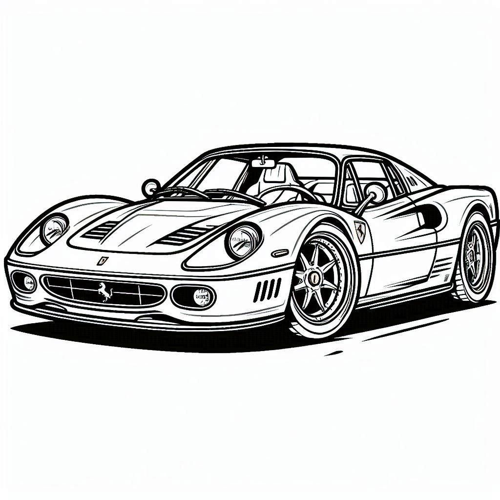 desenho para colorir carro ferrari